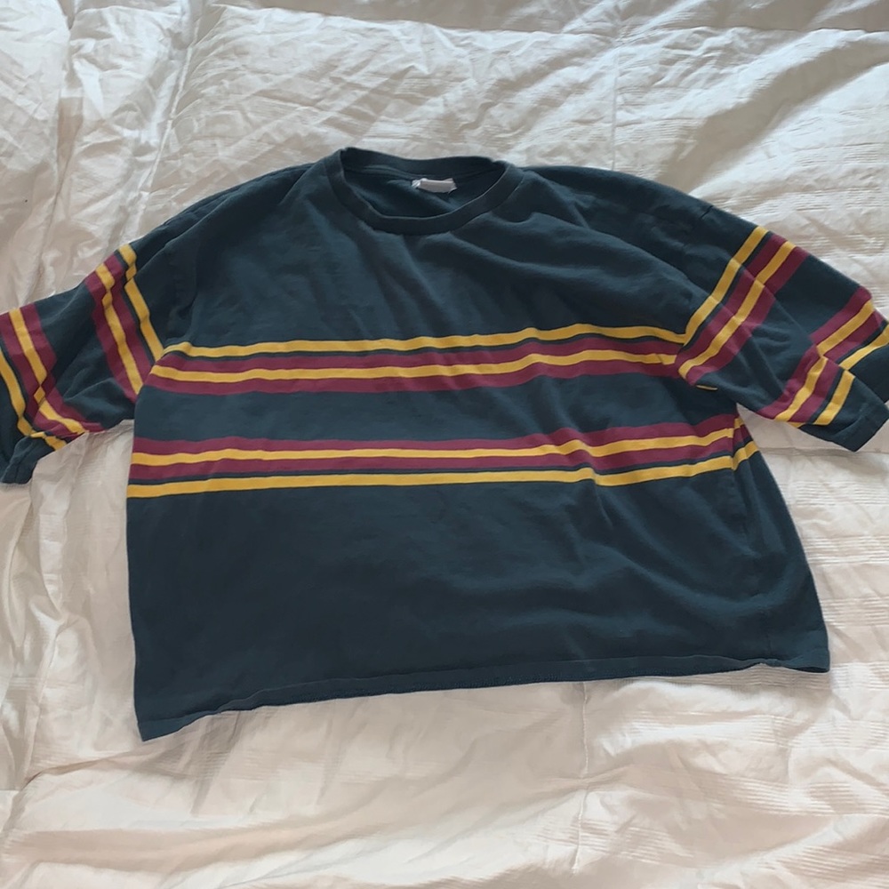 Urban outfitters striped loose crop top